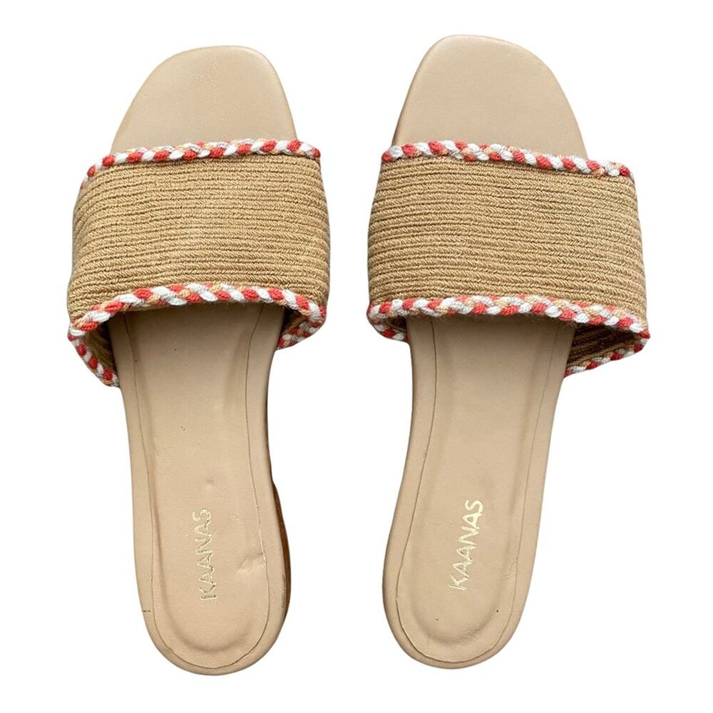KAANAS Jamaica Handwoven Sandals with Braid sz 6